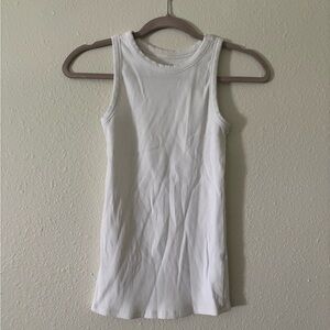 White Ribbed Racerback Tank Top